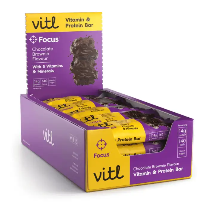 Vitl Chocolate Brownie flavour Vitamin & Protein Bar 40g - Case Of 15