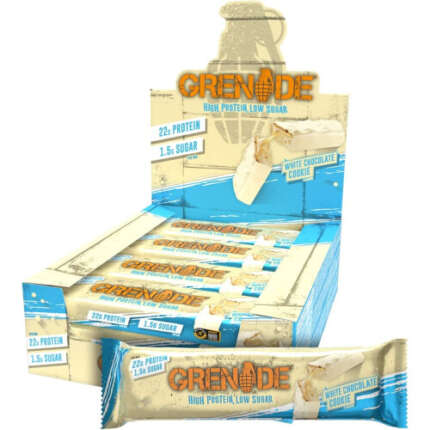 Grenade High Protein, Low Sugar Bar - White Chocolate Cookie, 12 x 60 g