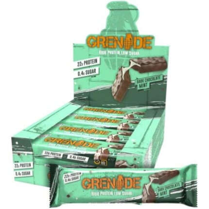 Grenade High Protein, Low Sugar Bar - Dark Chocolate Mint, 12 x 60 g