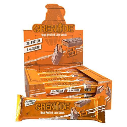 Grenade High Protein, Low Sugar Bar - Jaffa Quake, 12 x 60 g