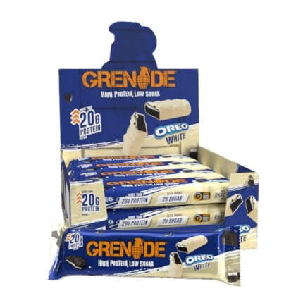 Grenade High Protein, Low Sugar Bar - Oreo White, 12 x 60 g